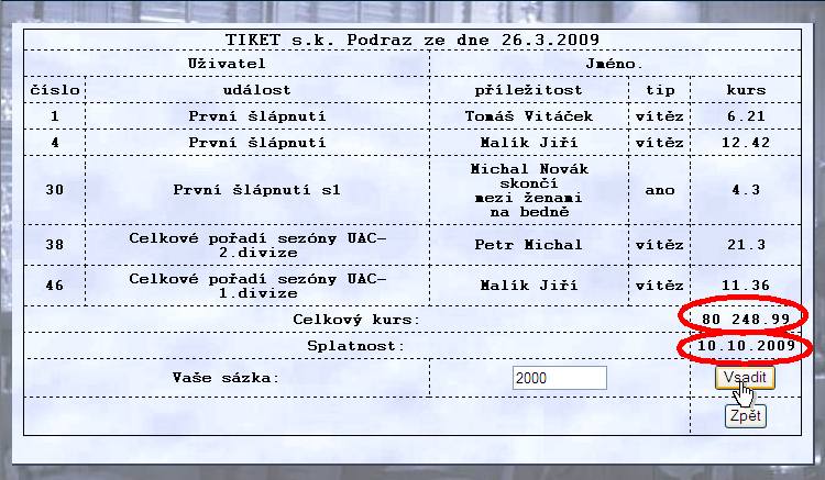 nápověda s.k. Podraz